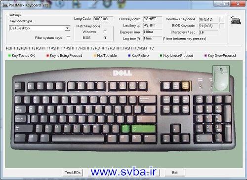اس ویبا - www.svba.ir - دانلود بازی کم حجم کامپیوتر , اهنگ و نرم افزار PassMark KeyboardTest